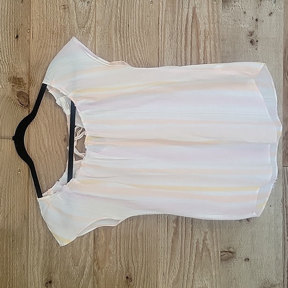 LC Lauren Conrad Small Striped Top with Tie Back - Picture 1 of 5